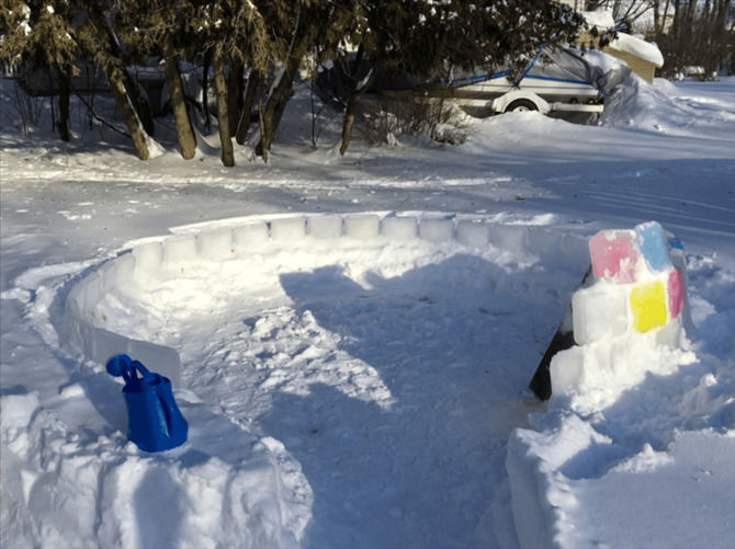 Guy Builds One Of the Most Colorful Igloos You’ll Ever See