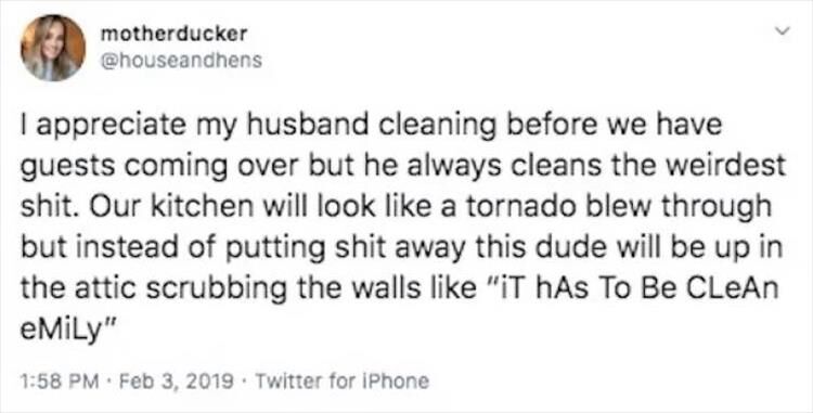 Cleaning The House When You're Married Should Be An Extreme Sport