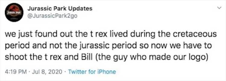The Jurassic Park Twitter Updates Are Absolutely Hilarious