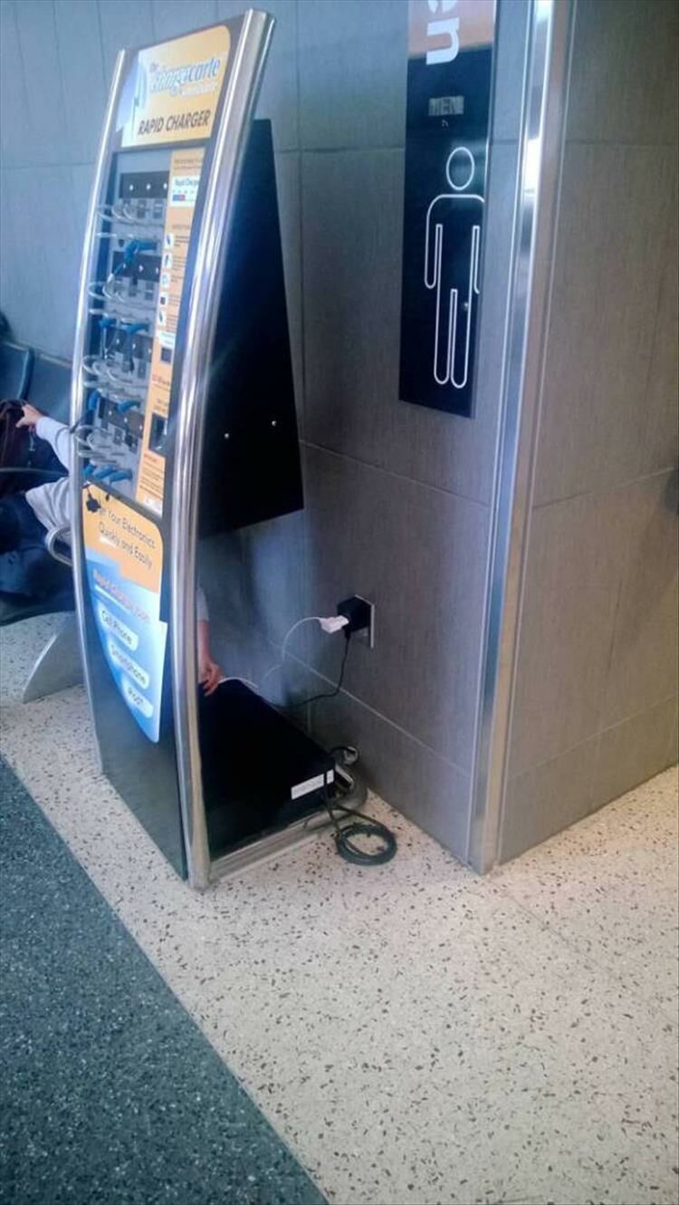 Some People Charge Their Phones By Any Means Necessary
