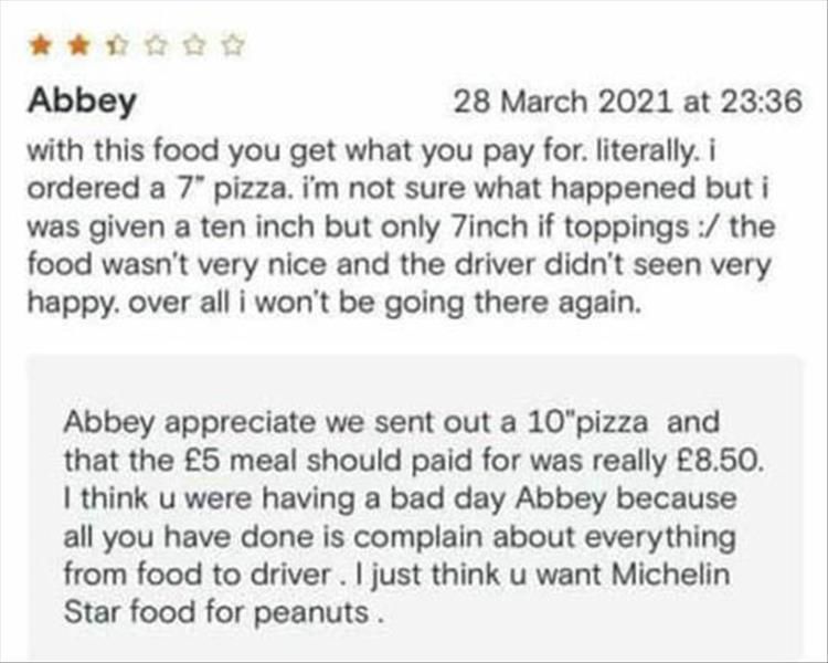 The Funny/Awkward Moment When Restaurants Reply To Their Negative Online Reviews